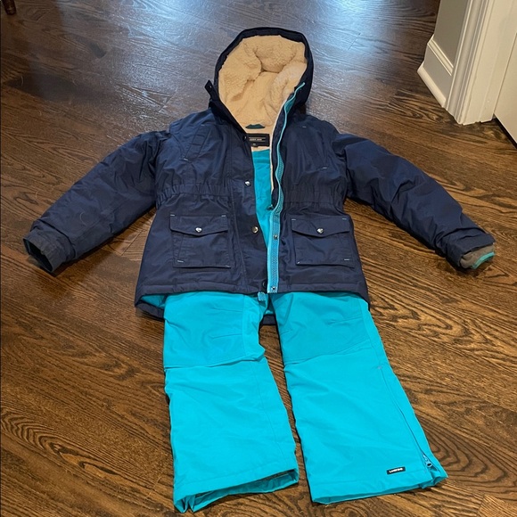 Lands' End Kids Expedition Waterproof Winter Down Parka and snow pants - Picture 1 of 7